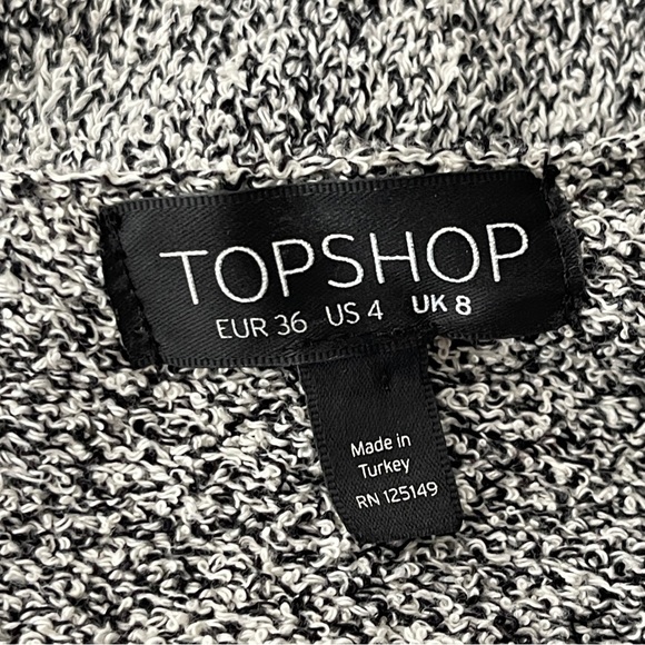 Topshop Women's Gray Long Sleeve Knit Sweater Dress Deep V-Cut Back Size 4 - Picture 8 of 10
